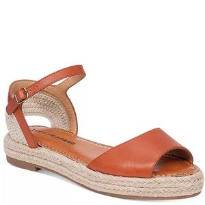lucky brand k-flairr espadrille flats, 2 tone tan/cognac size 9/39 out of stock